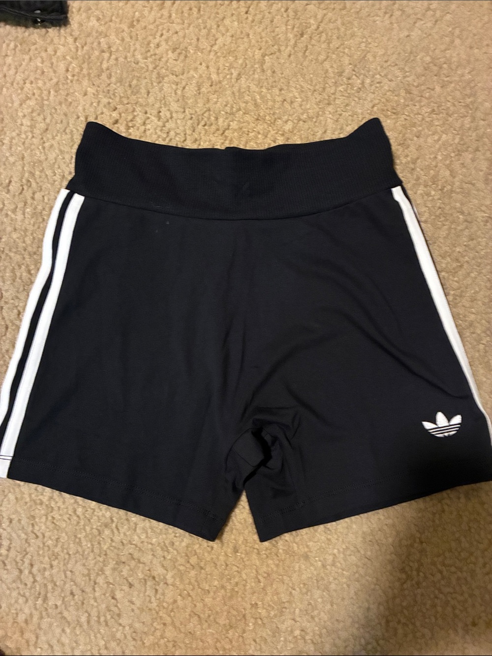 adidas Black Athletic Shorts with White 3-Stripes
